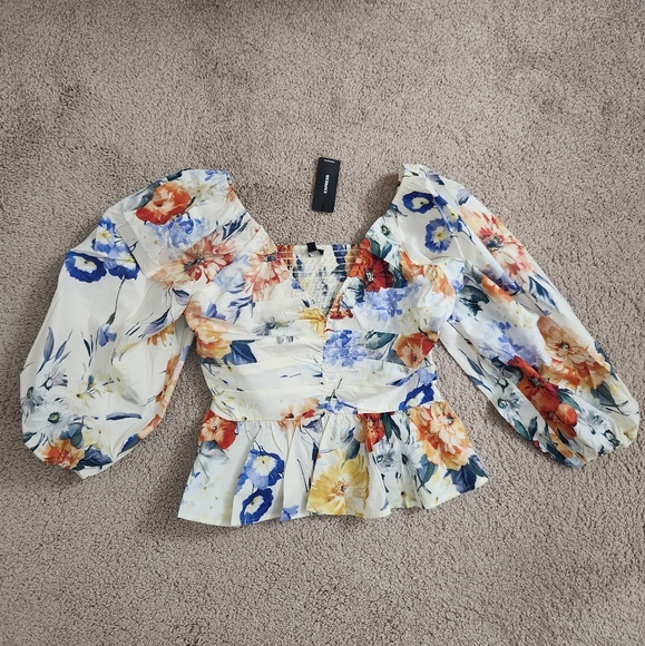 Brand New Women Floral V-neck Cotton Top XS - Picture 7 of 8